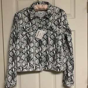 Frame Vintage Python-Print Denim Jacket